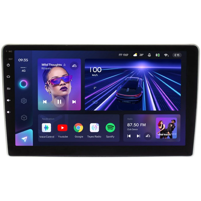 Штатное головное устройство Kia Carens I 2002-2006 Teyes CC3 9 дюймов 6/128 RM-9-336 на Android 10 (4G-SIM, DSP, QLed)