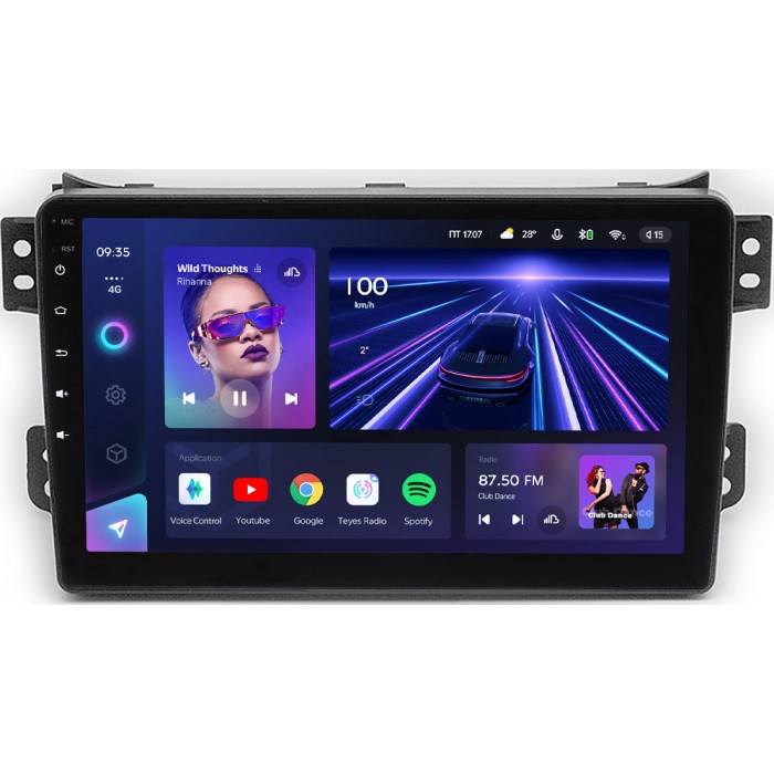 Штатное головное устройство Teyes CC3 9 дюймов 6/128 RM-9-370 для Suzuki Splash (2008-2012) на Android 10 (4G-SIM, DSP, QLed)