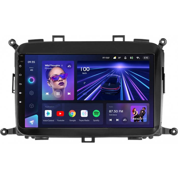 Штатное головное устройство Teyes CC3 9 дюймов 4/64 RM-9-423 для Kia Carens III 2013-2021 на Android 10 (4G-SIM, DSP, QLed)