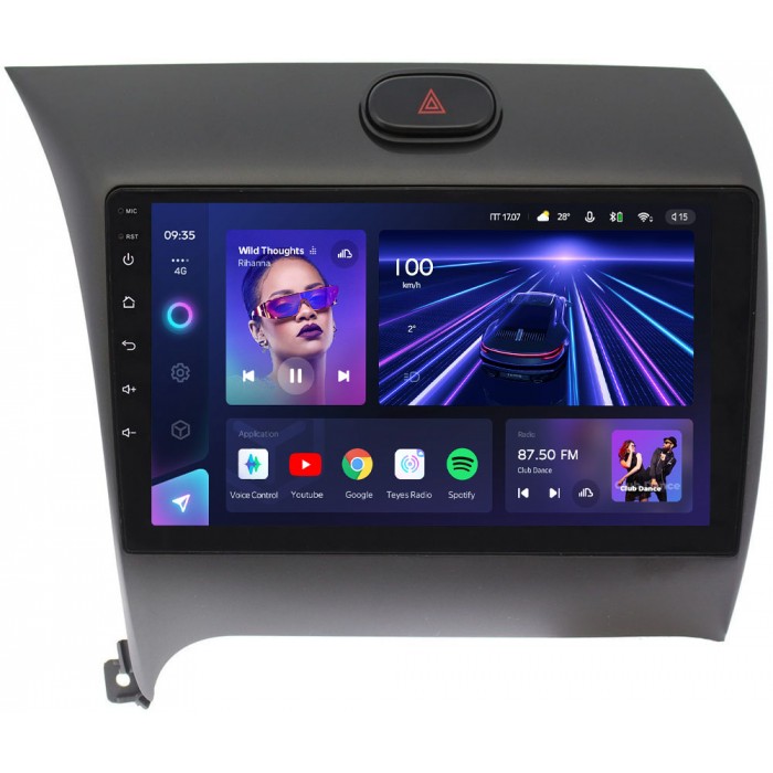 Штатное головное устройство Kia Cerato III 2013-2020 Teyes CC3 9 дюймов 6/128 RM-9014 на Android 10 (4G-SIM, DSP, QLed) для авто с камерой