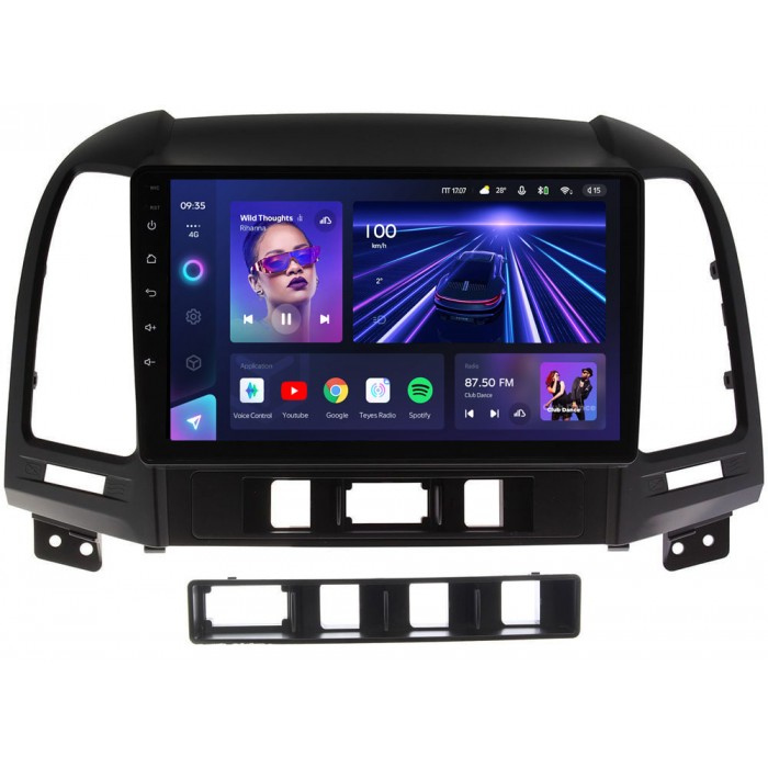 Штатное головное устройство Hyundai Santa Fe II 2005-2010 Teyes CC3 9 дюймов 3/32 RM-9052 на Android 10 (4G-SIM, DSP, QLed)