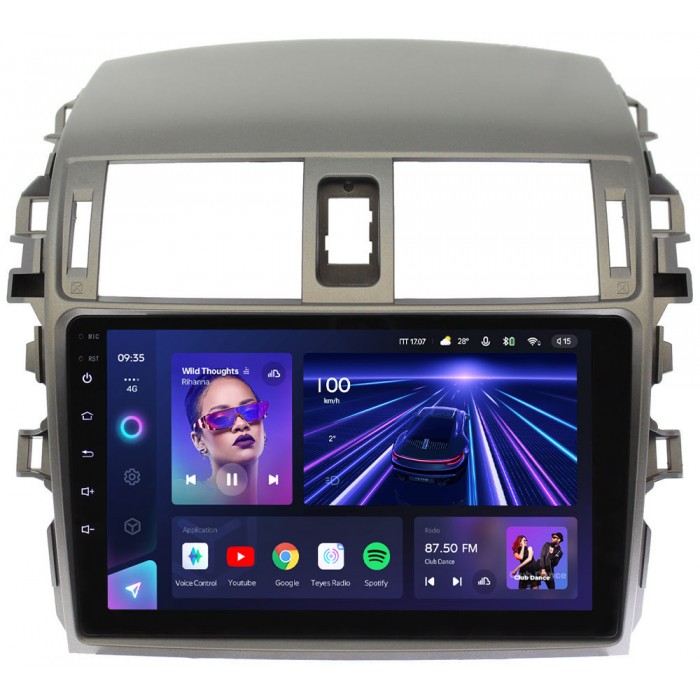 Штатное головное устройство Teyes CC3 9 дюймов 3/32 RM-9061 для Toyota Corolla X 2006-2013 на Android 10 (4G-SIM, DSP, QLed)