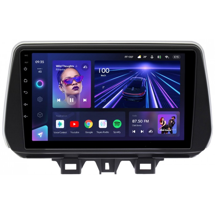 Штатное головное устройство Teyes CC3 9 дюймов 6/128 RM-9158 для Hyundai Tucson III 2018-2020 на Android 10 (4G-SIM, DSP, QLed)