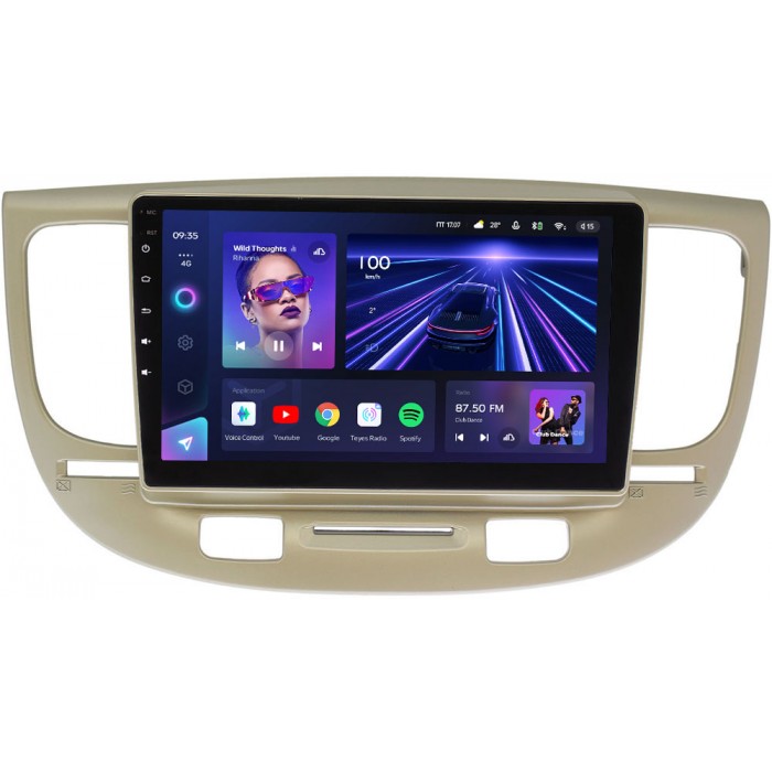 Штатное головное устройство Kia Rio II 2005-2011 Teyes CC3 9 дюймов 6/128 RM-9226 на Android 10 (4G-SIM, DSP, QLed)