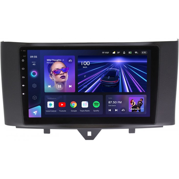 Штатное головное устройство Teyes CC3 9 дюймов 3/32 RM-9251 для Smart Fortwo II 2011-2015 на Android 10 (4G-SIM, DSP, QLed)