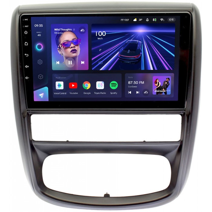Штатное головное устройство Teyes CC3 9 дюймов 4/64 RM-9275 для Renault Duster 2010-2015 на Android 10 (4G-SIM, DSP, QLed)