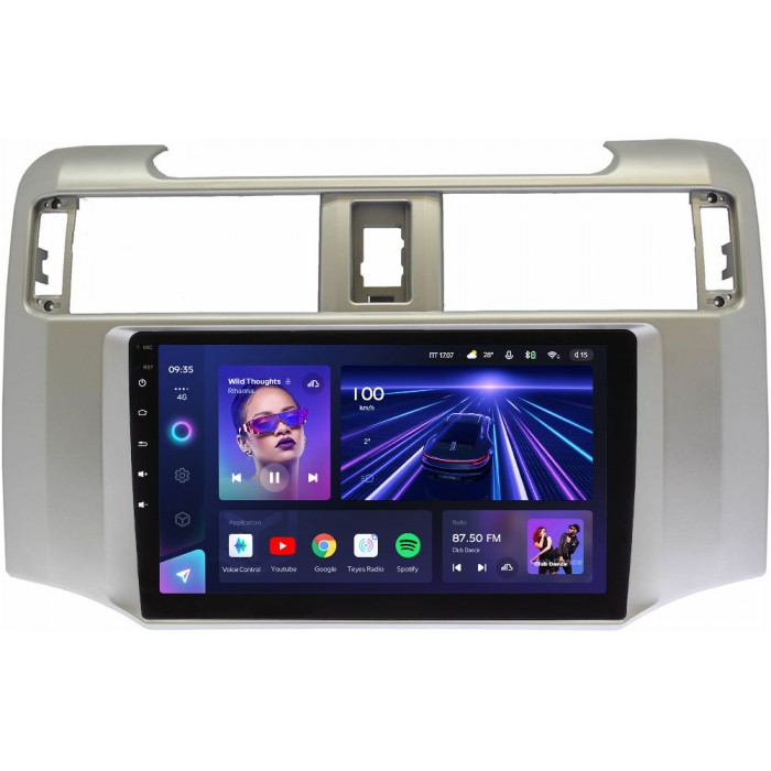 Штатное головное устройство Teyes CC3 9 дюймов 6/128 RM-9380 для Toyota 4Runner V 2009-2021 на Android 10 (4G-SIM, DSP, QLed)