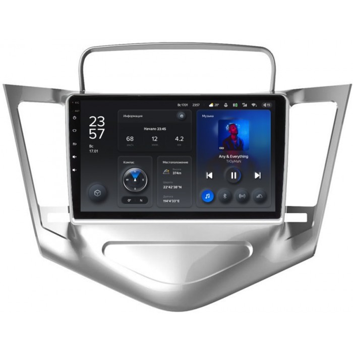 Штатное головное устройство Teyes X1 9 дюймов 2/32 RM-9-128 для Chevrolet Cruze I 2009-2012 (серебро) на Android 10 (4G-SIM, DSP)