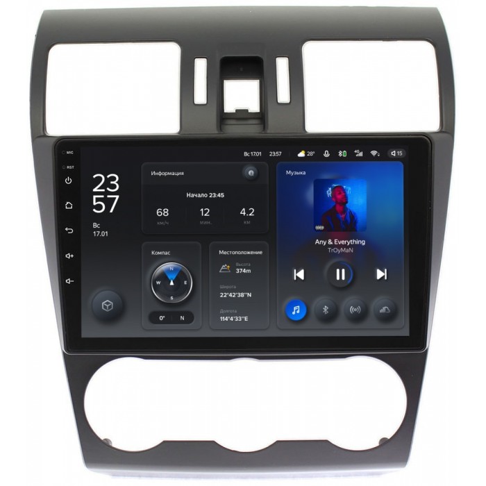 Штатное головное устройство Subaru Forester IV 2012-2014, Impreza IV 2012-2015, XV I 2011-2015 Teyes X1 9 дюймов 2/32 RM-9036 на Android 10 (4G-SIM, DSP)