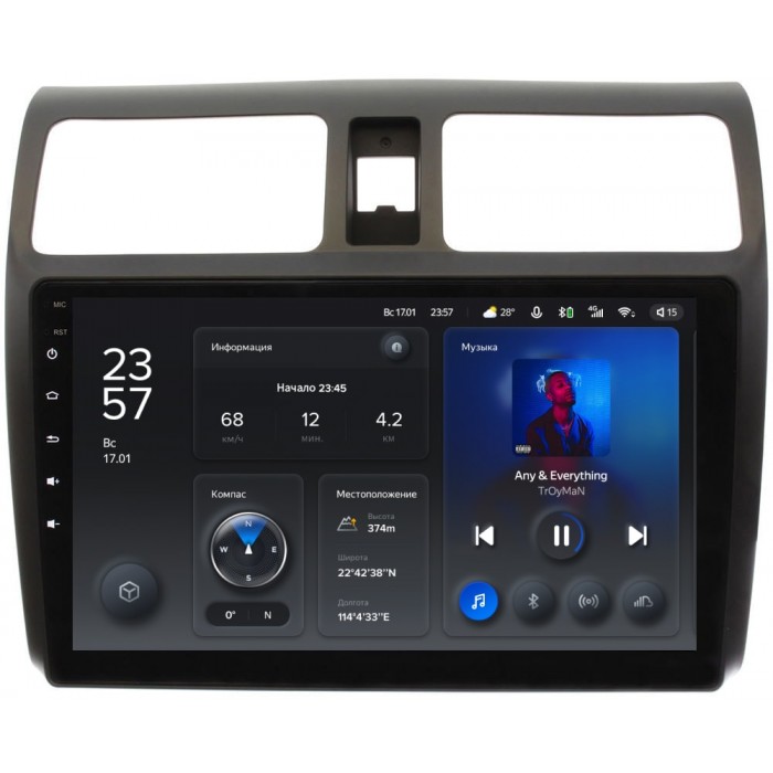 Штатное головное устройство Suzuki Swift III 2004-2010 Teyes X1 10 дюймов 2/32 RM-1024 на Android 10 (4G-SIM, DSP)