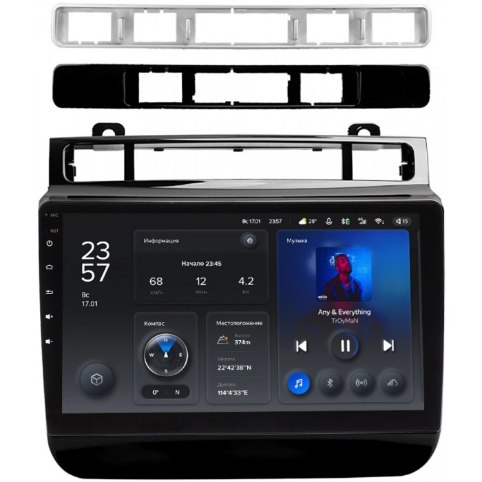 Штатная магнитола Volkswagen Touareg 2010-2018 (Frame A) Teyes X1 9 дюймов 2/32 RM-9-4322 на Android 10 (4G-SIM, DSP)