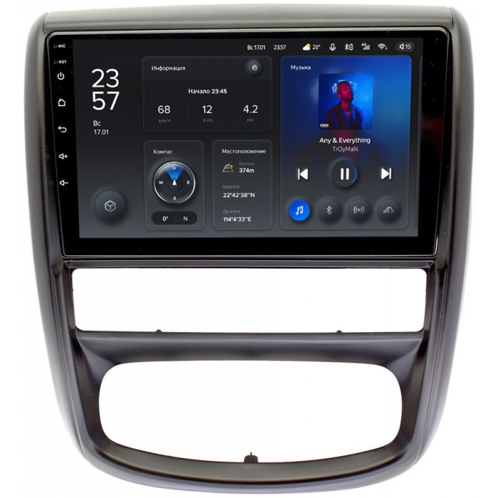 Штатное головное устройство Teyes X1 9 дюймов 2/32 RM-9275 для Nissan Terrano III 2014-2016, Terrano III 2017-2021 на Android 10 (4G-SIM, DSP)