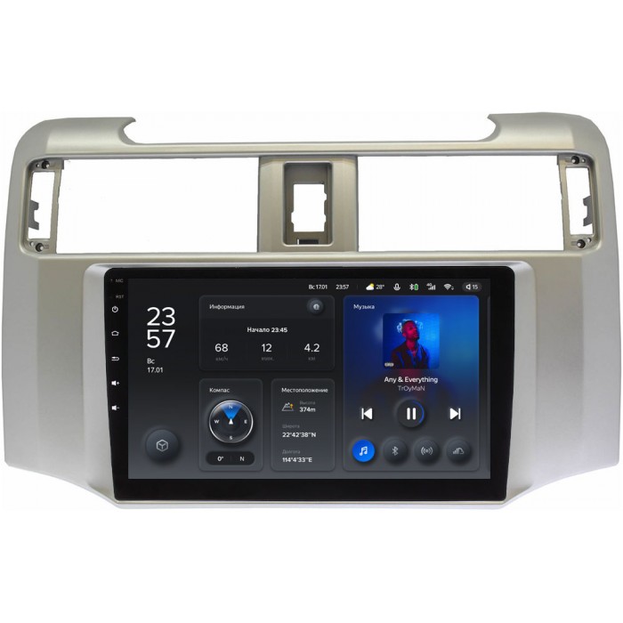 Штатное головное устройство Teyes X1 9 дюймов 2/32 RM-9380 для Toyota 4Runner V 2009-2021 на Android 10 (4G-SIM, DSP)