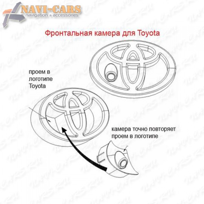 Камера переднего вида для Toyota (фронтальная), стандартный значок