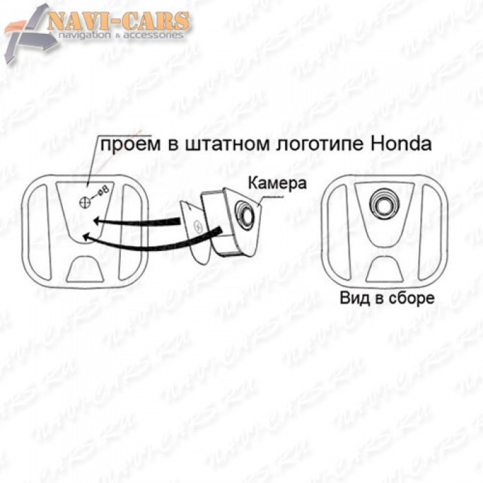 Камера переднего вида Pleervox PLV-FCAM-HON для Honda Accord / Civic / CR-V / Legend / Odyssey