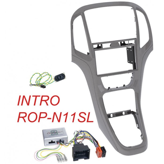 Рамка 2din Intro ROP-N11SL gray для Opel Astra-J 2009+ (крепеж+адаптер руля)