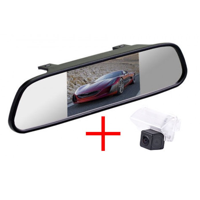 Зеркало c камерой заднего вида Toyota Camry V50, Corolla E160, Auris, Avensis | Citroen Berlingo, C4, DS4 | Peugeot 206, 207, 307, 407