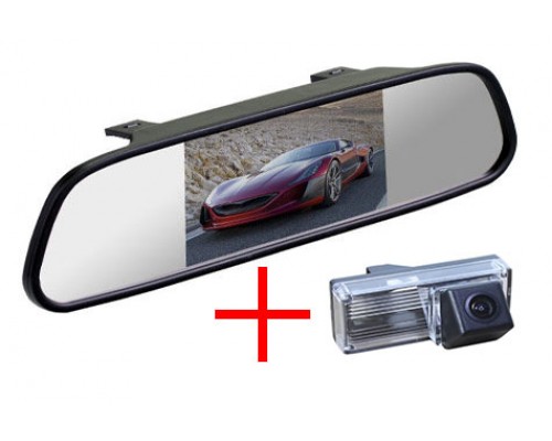 Зеркало c камерой заднего вида Toyota Land Cruiser 200, LC 100, Prado 120 (с запаской под днищем)
